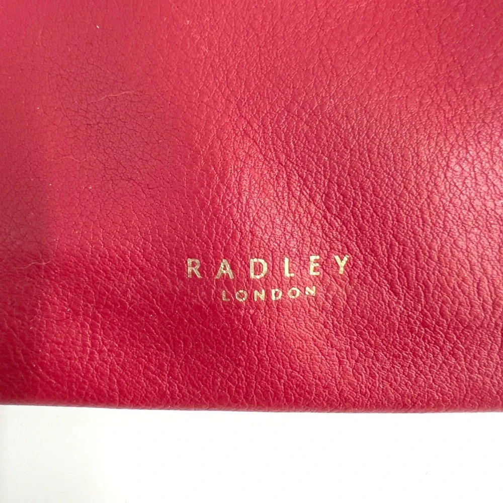 Radley London Womens Crossbody Shoulder Bag Red Pebbled Leather Zip Details